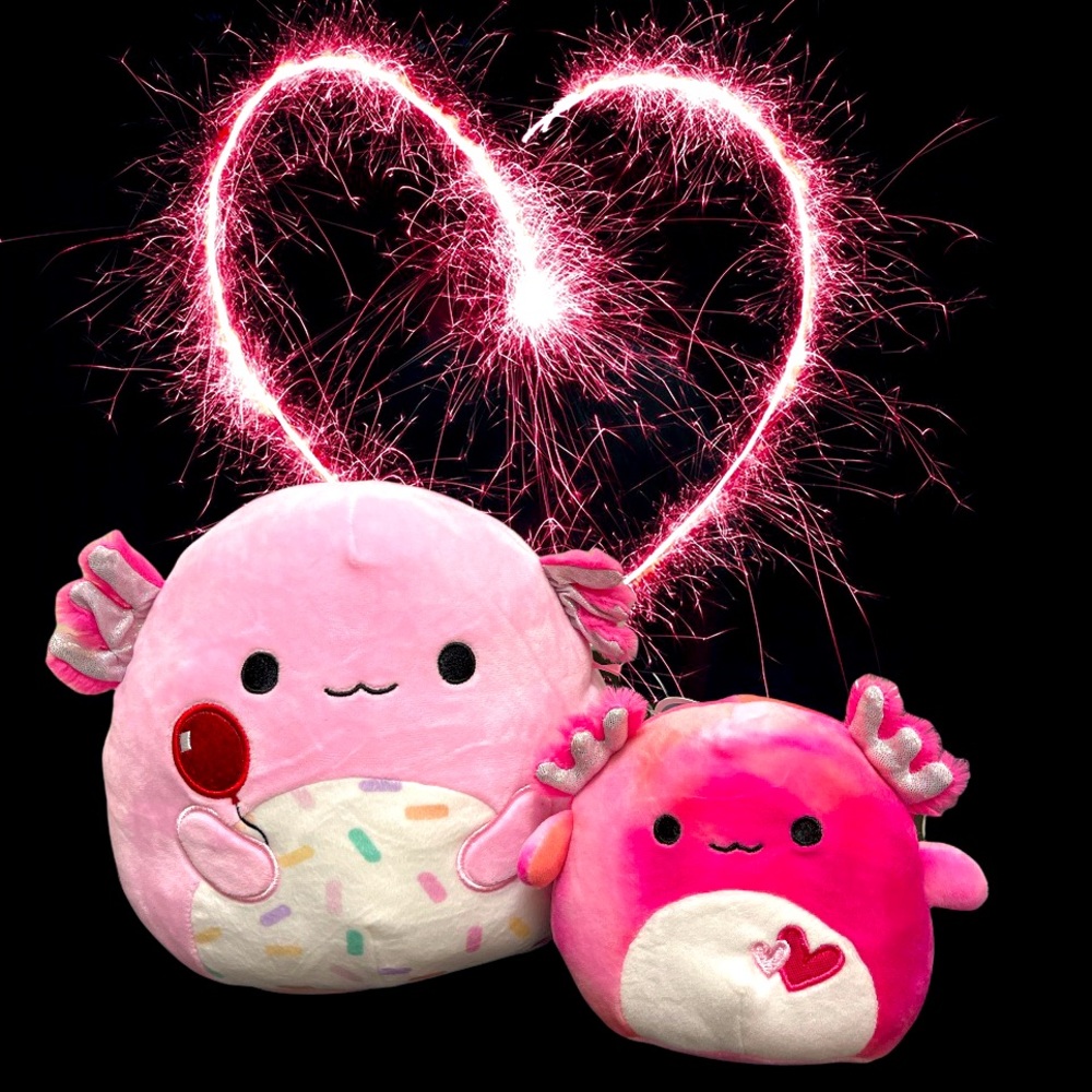ARCHIE 8” & ALEKA 5” AXOLOTL SQUISHMALLOW  FRIENDS HTF RARE
